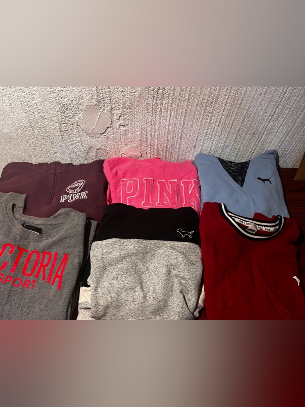 Victoria Sport Grey Sweatshirt with Red Logo